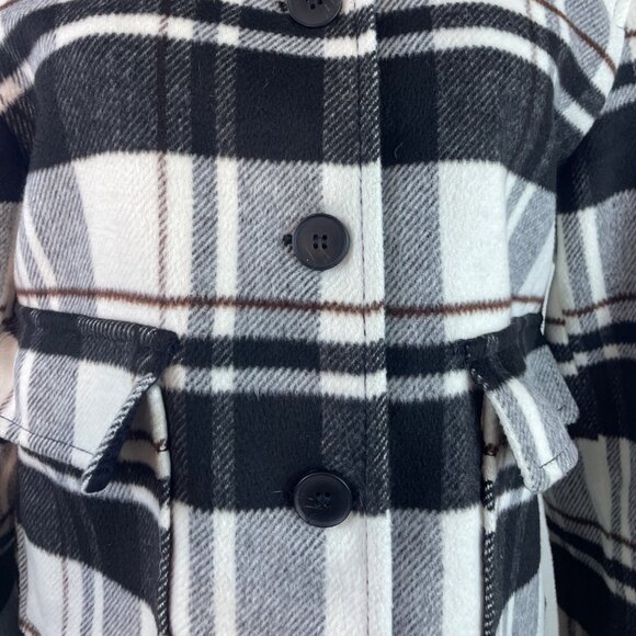 Zara Women's Black & White Plaid Button-Up Jacket With Pockets Sz S - Picture 5 of 8